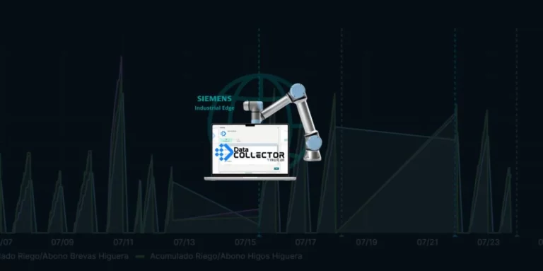 Visualización en tiempo real de datos de un robot Universal Robots mediante la herramienta Data Collector de Nutai, integrada en Siemens Industrial Edge.