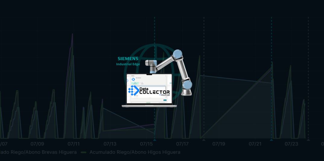 Visualización en tiempo real de datos de un robot Universal Robots mediante la herramienta Data Collector de Nutai, integrada en Siemens Industrial Edge.