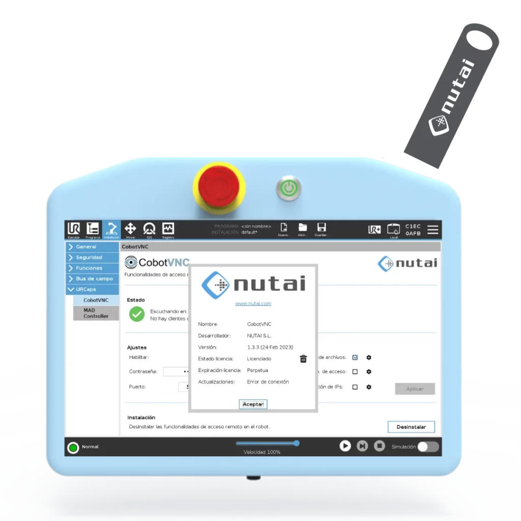 CobotVNC 4 Instalación del software URCap CobotVNC en robot Universal Robots