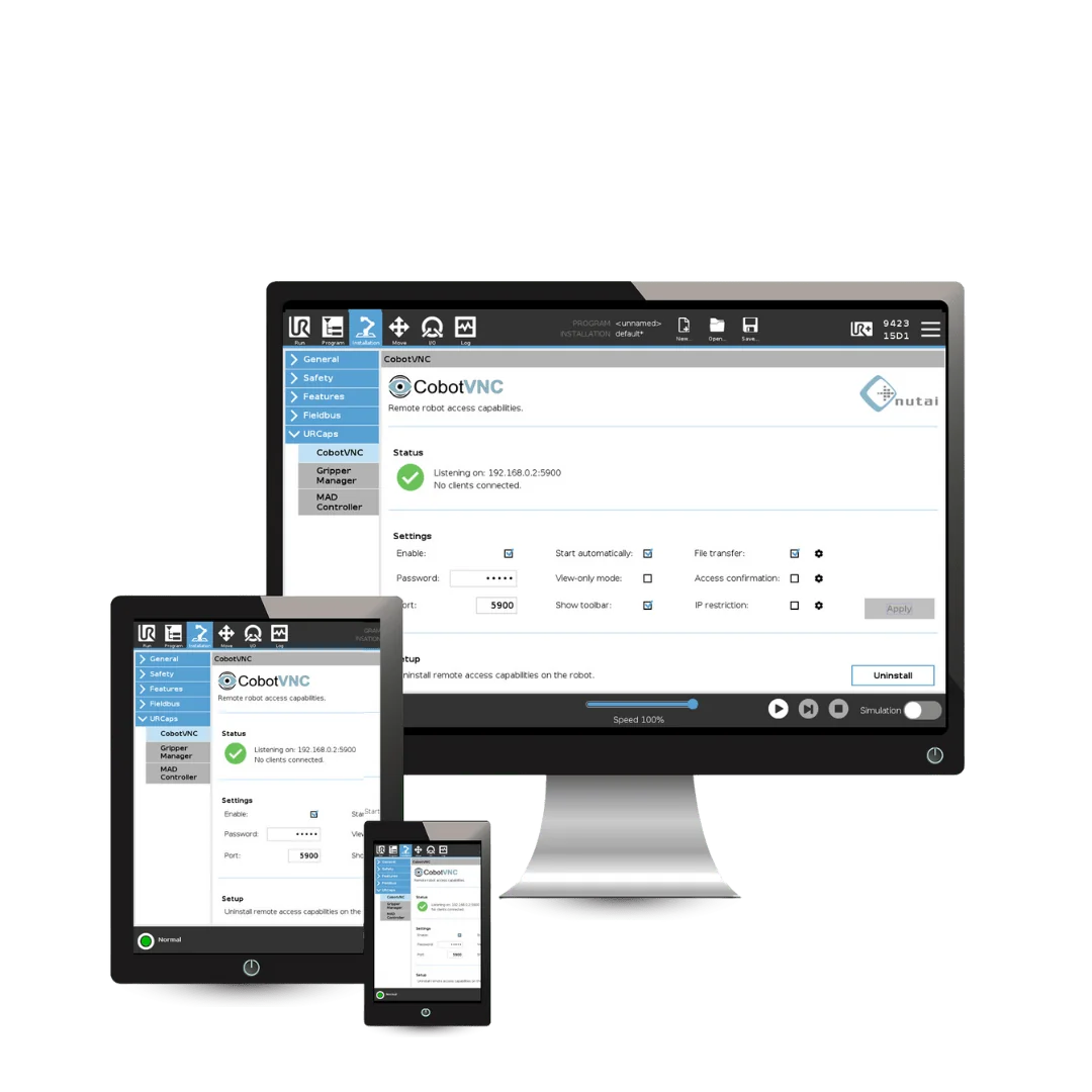 CobotVNC 6 Acceso remoto al cobot UR desde PC con CobotVNC