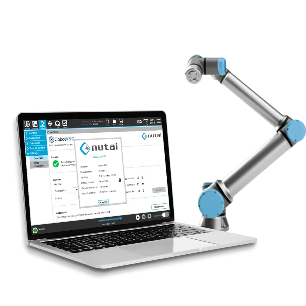 CobotVNC 2 CobotVNC: control remoto y programación a distancia de cobots UR